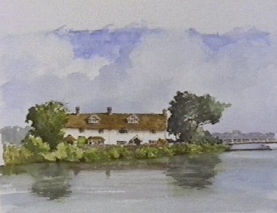 The Anchor Inn, Barcombe - watercolour