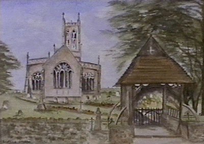 All Saints', Wrington - watercolour